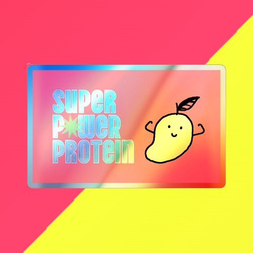 Super Power Protein Holographic Die-cut Stickers