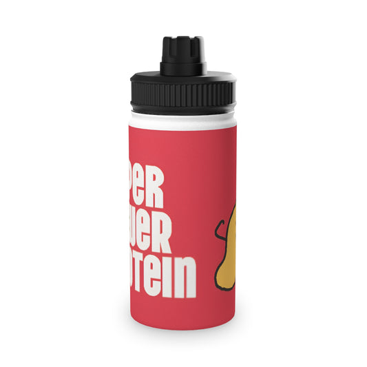 Super Power Protein Stainless Steel Water Bottle, Sports Lid